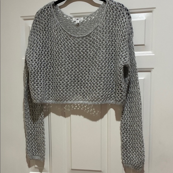 BP Gray loose Knit crop Sweater - Picture 1 of 2